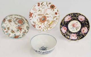 Appraisal: Group of Four Pieces Porcelain one Worcester bowl in surface