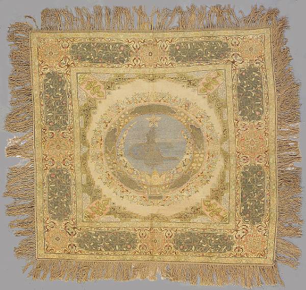 Appraisal: A Turkish silk and metal thread rug Anatolia late th