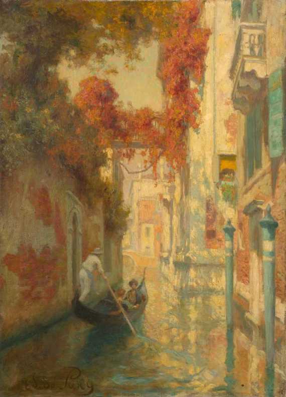 Appraisal: DE PURY EDMOND JEAN Neuch tel Canal in Venice Oil