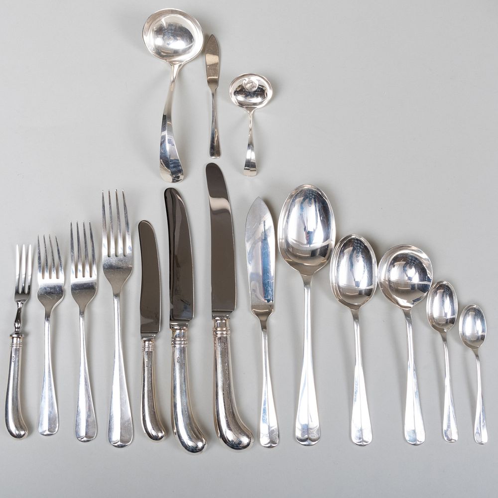 Appraisal: Extensive English Silver Flatware Service Mark of Roberts Dore Ltd