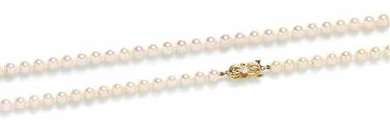 Appraisal: A Single Strand of Cultured Pearls Mikimoto containing numerous pearls