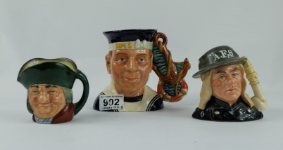 Appraisal: Royal Doulton small character jugs Toby Philpot Auxiliary Fireman D