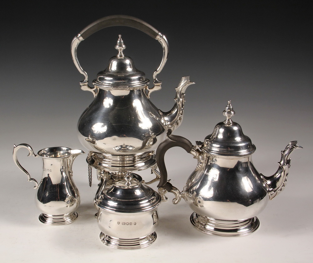 Appraisal: SILVER TEA SERVICE - Pc English Sterling Silver Tea Service