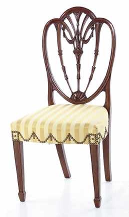 Appraisal: Fine New York Federal carved mahogany side chair circa triple-arch