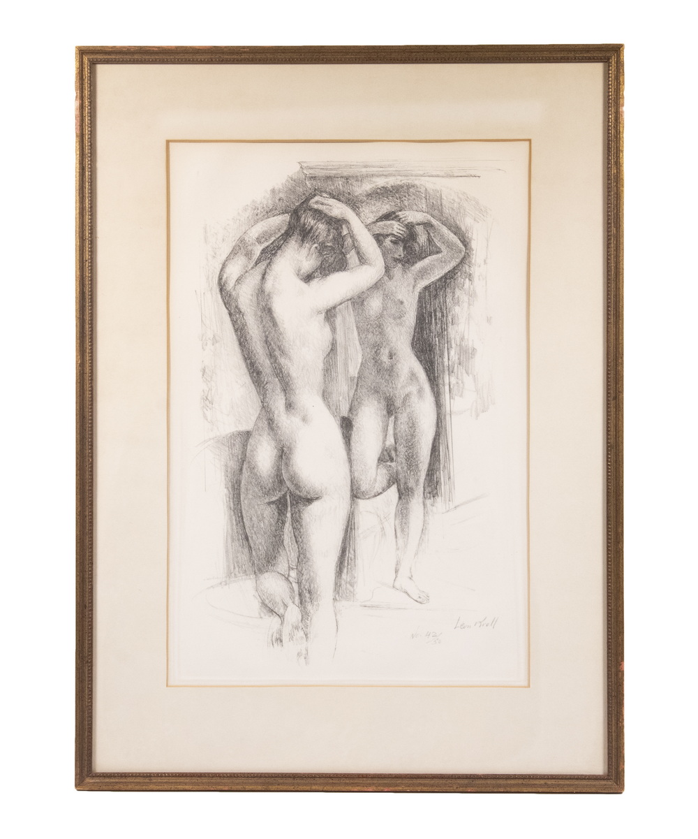 Appraisal: LEON KROLL NY NM EUROPE - Nude in Mirror lithograph