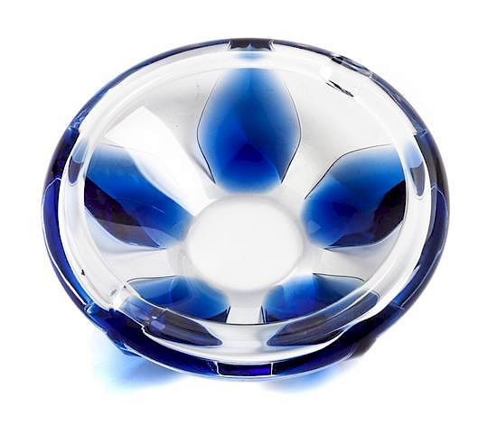 Appraisal: A Lalique Molded Glass Ash Receiver Diameter inches A Lalique