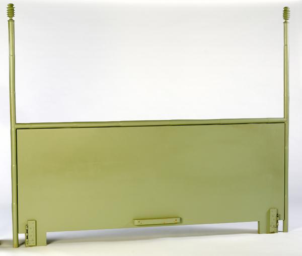 Appraisal: KITTINGER Enameled metal king-size headboard x