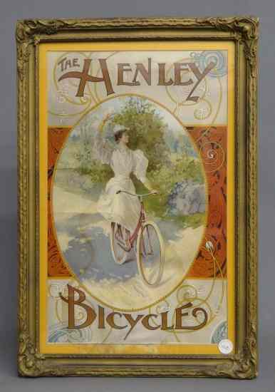 Appraisal: Early ''The Henley Bicycle'' poster Site '' x '' Poor