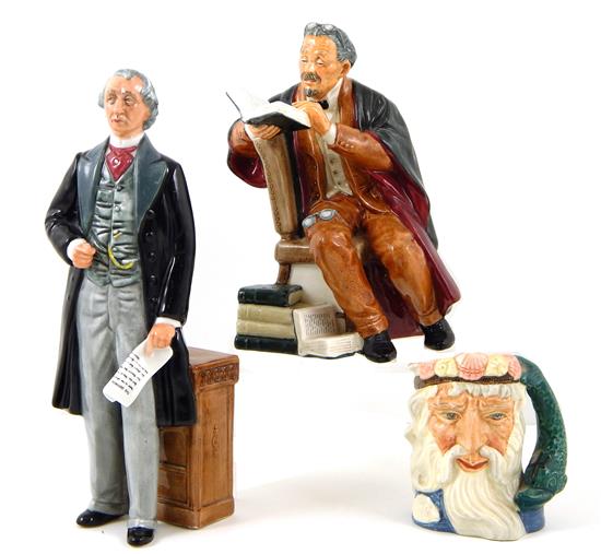 Appraisal: Three Royal Doulton figurines The Professor depicting a seated man