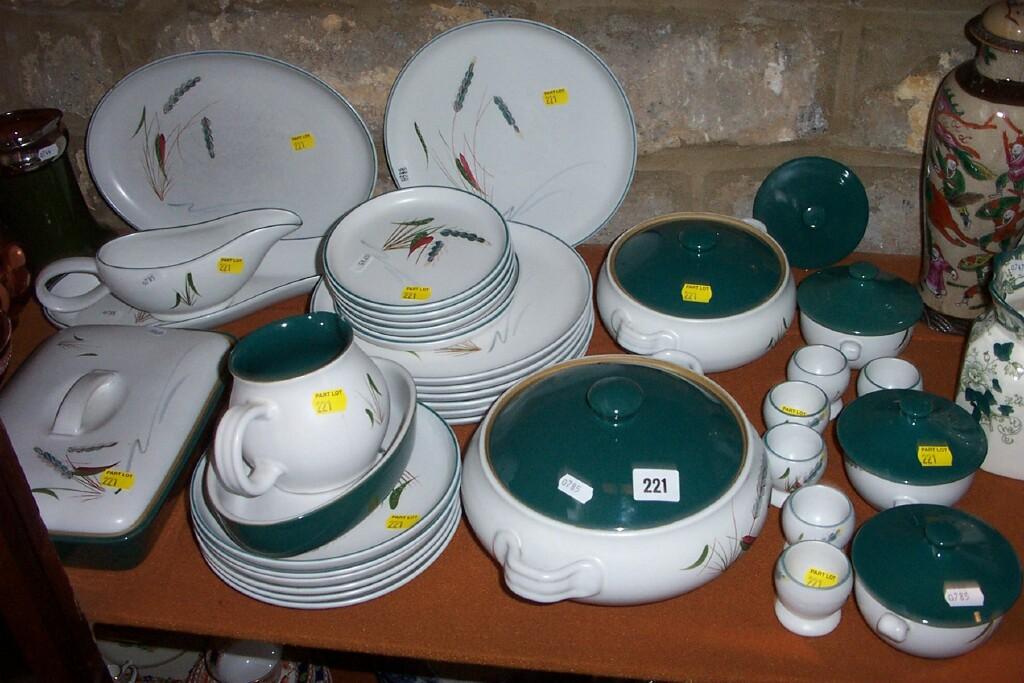 Appraisal: A quantity of Denby Green Wheat pattern dinner wares including