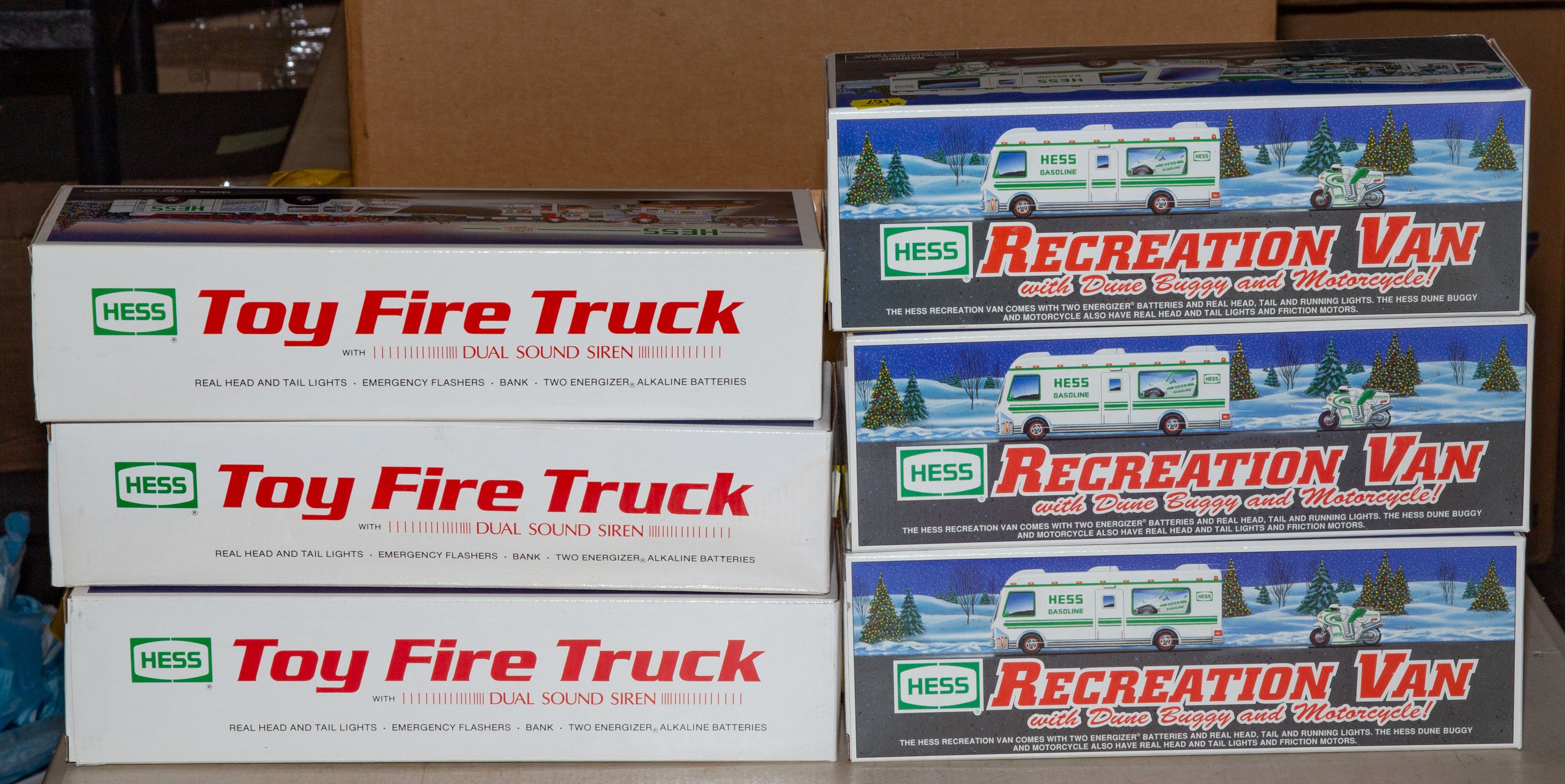 Appraisal: SIX ASSORTED HESS TRUCKS Includes three and three All mint