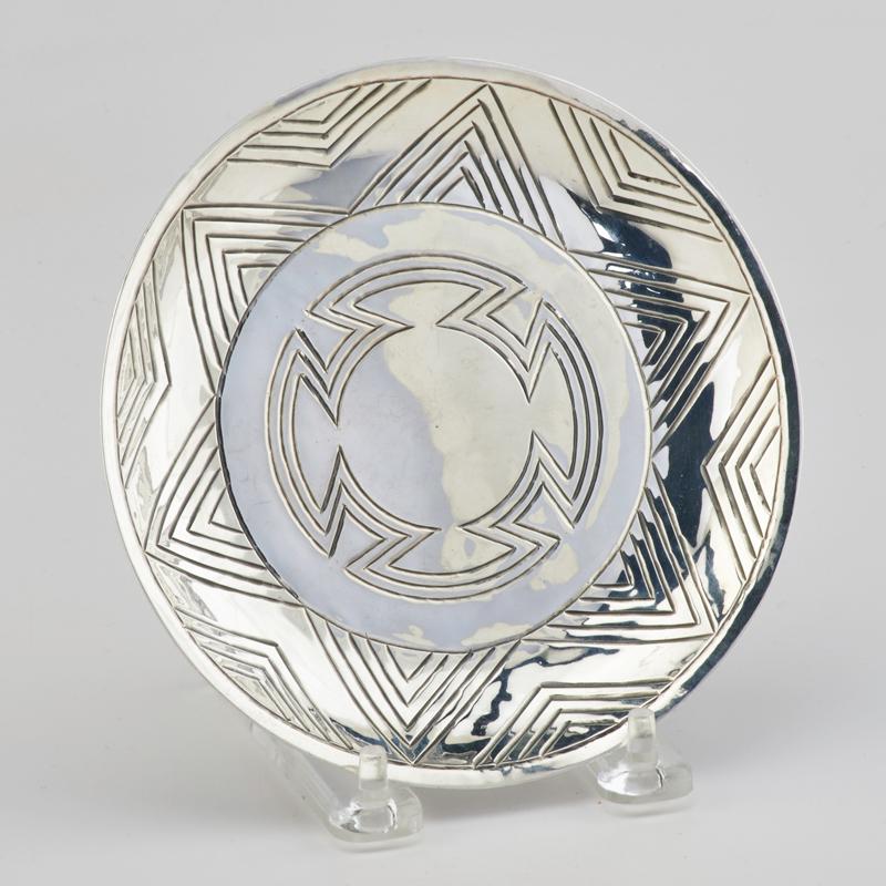 Appraisal: KENNETH BEGAY FOR WHITE HOGAN NAVAJO SILVER BOWL Shallow with