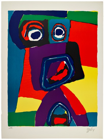 Appraisal: KAREL APPEL Three color lithographs Figure Le Chanteur Incconu Le