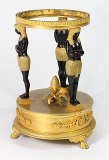 Appraisal: Egyptian Revival figural stand French late th century executed in