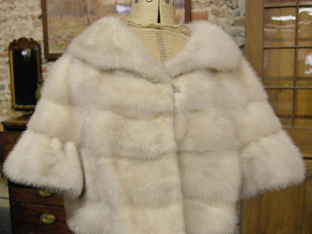 Appraisal: A cream mink evening short jacket c 's to w