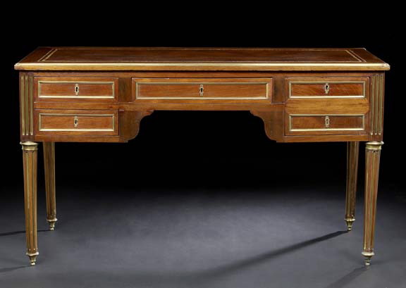 Appraisal: Napoleon III Mahogany Bureau Plat mid- th century the rectangular