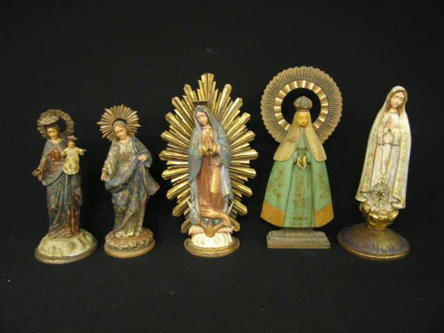 Appraisal: Lot of Carved Wooden Santos Mexican original paint various artist