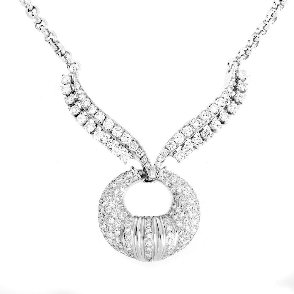 Appraisal: Vintage Diamond and K Pendant Necklace Vintage Approx Carat TW