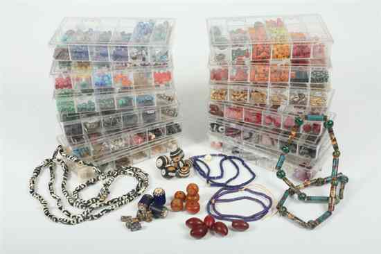 Appraisal: EXTENSIVE COLLECTION LOOSE BEADS Including glass ceramic and metal of