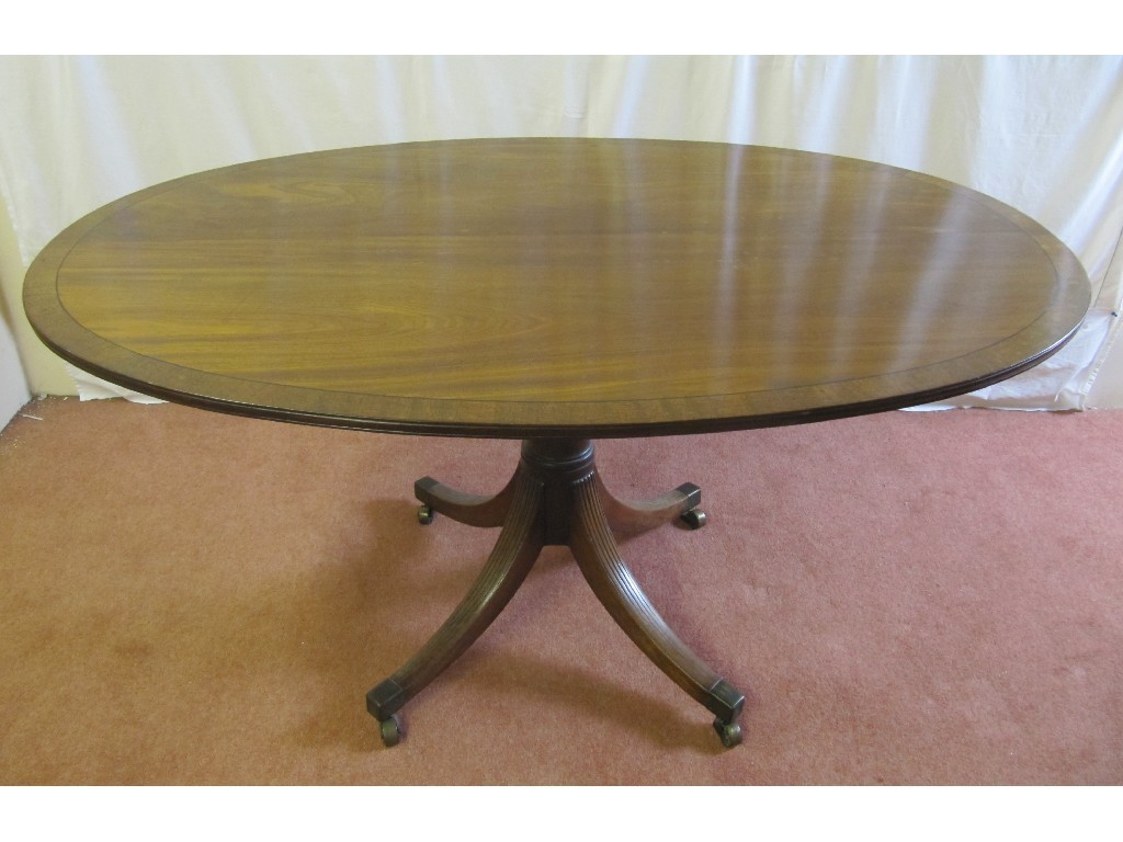 Appraisal: A late th century mahogany tilt top breakfast table raised