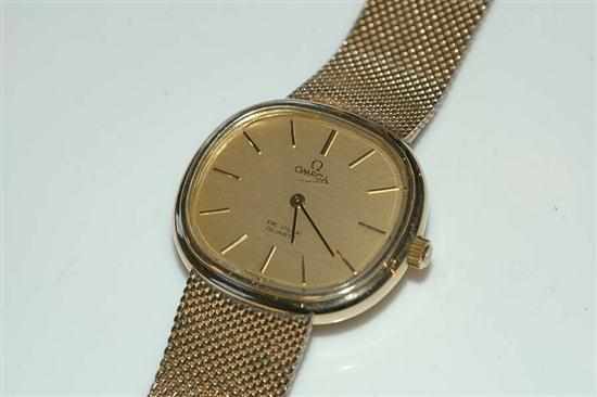 Appraisal: GENTS OMEGA CT GOLD FILLED WRISTWATCH TO GOLD PLATED MESH