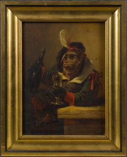 Appraisal: Zacharias Notermann German - oil on panel of a monkey