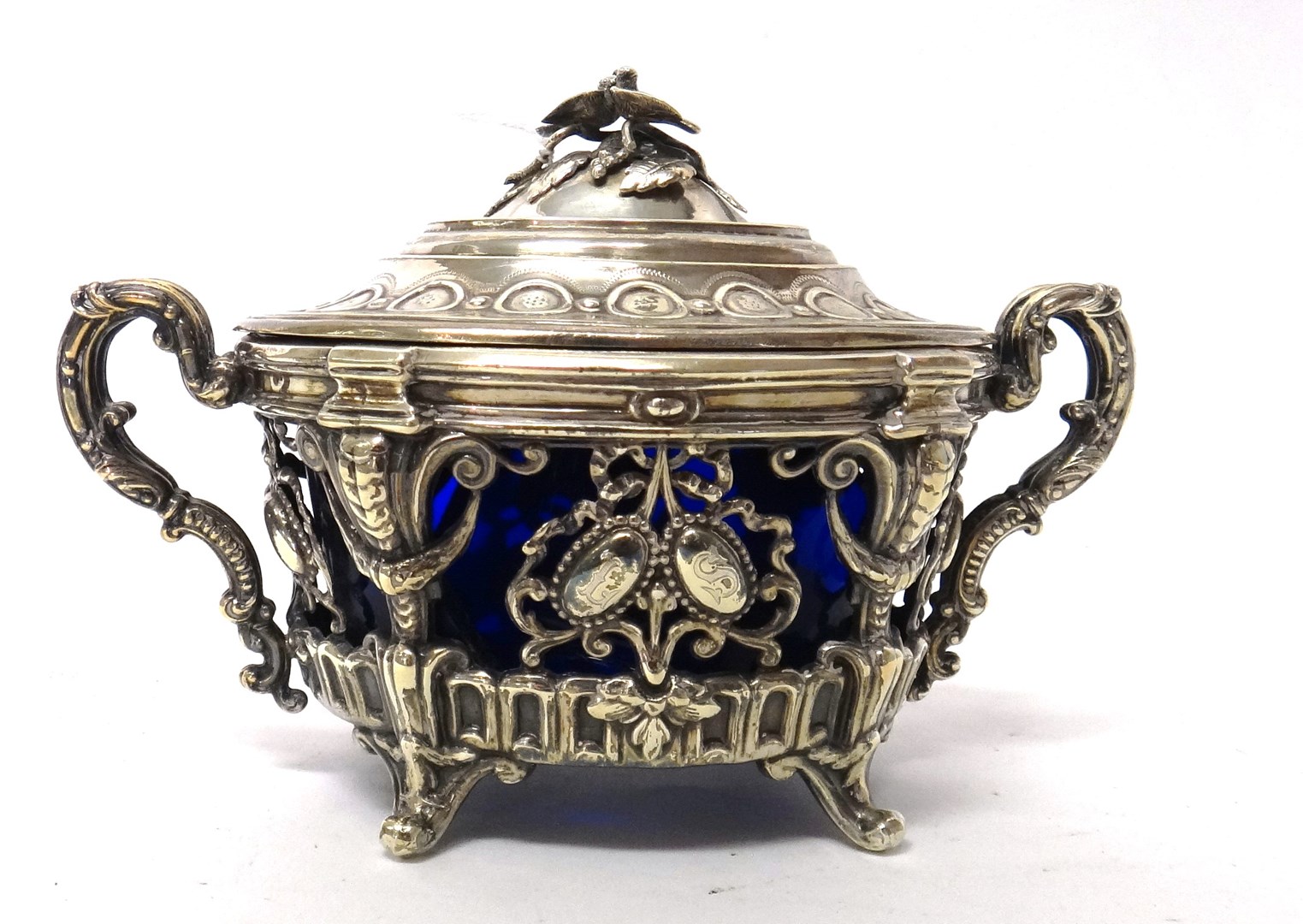 Appraisal: A French twin handled bowl and cover the base with