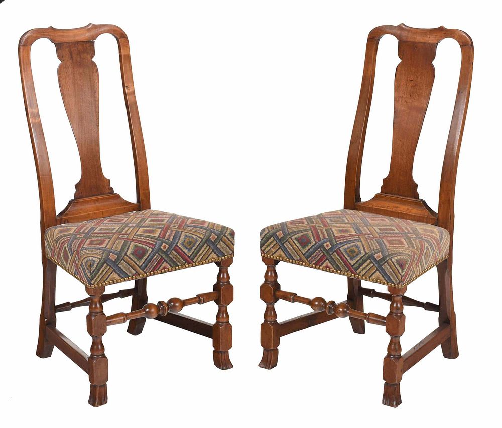 Appraisal: Pair American Queen Anne Side Chairs Massachusetts first half th