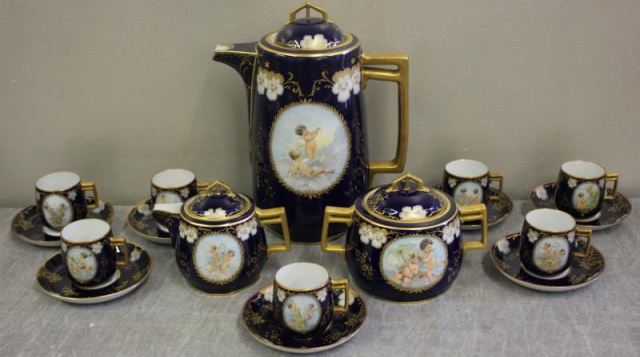 Appraisal: Russian Porcelain Tea Service Includes cups saucers creamer sugar and