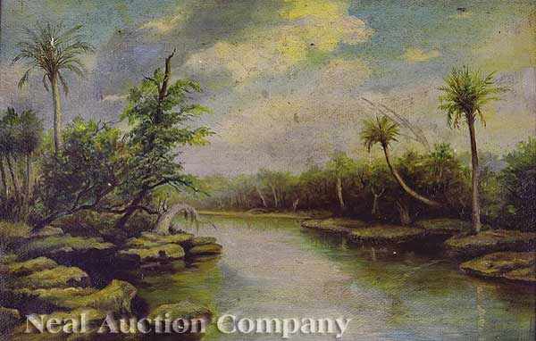 Appraisal: Florida School mid- th c Homosassa River Florida oil on