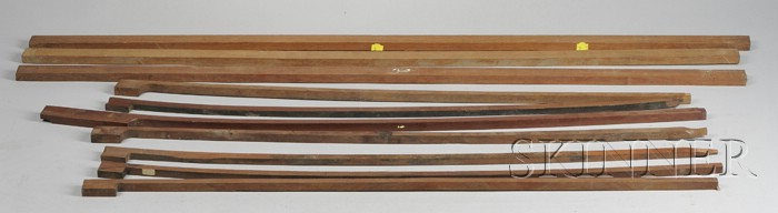 Appraisal: Ten Pernambuco Violin Bow Blanks three rectangular pieces and seven