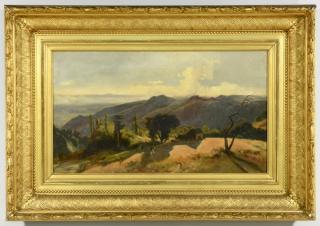 Appraisal: Southern Impressionist Landscape with figures Southern impressionist oil on canvas