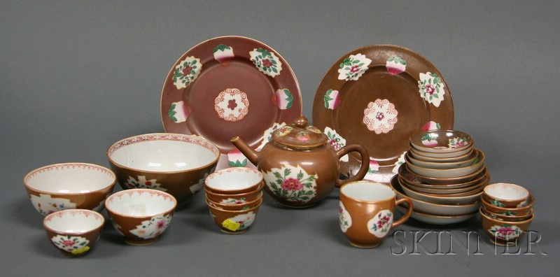 Appraisal: Approximately Sixteen Pieces of Chinese Export Porcelain Batavia Ware brown