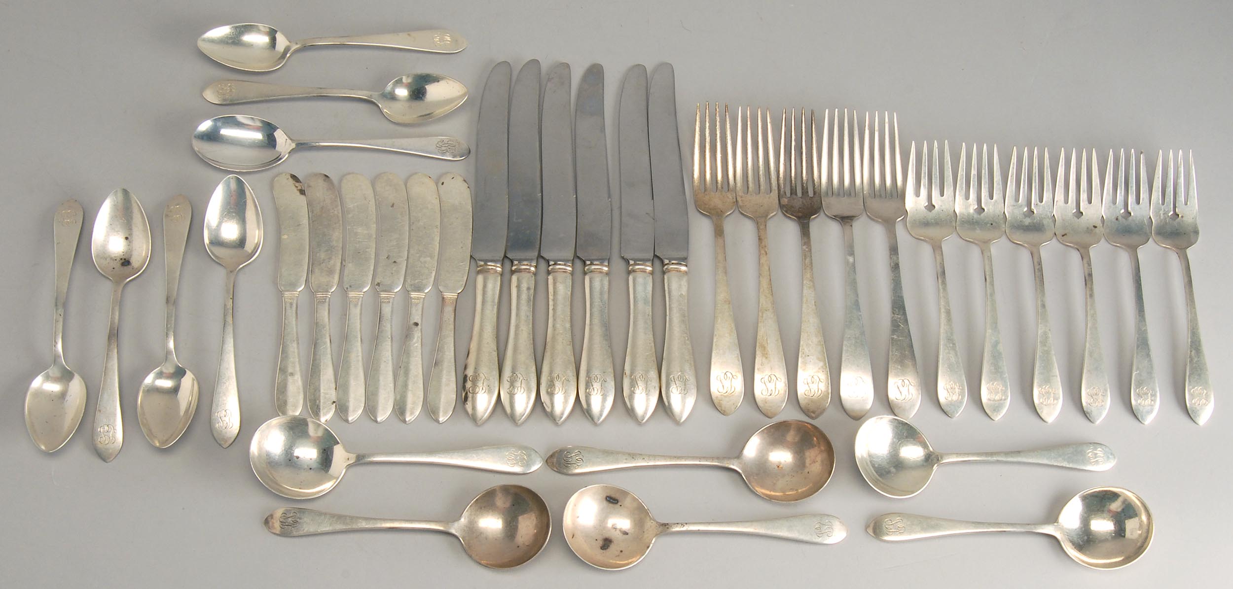 Appraisal: PARTIAL STERLING SILVER FLATWARE SET BY DOMINICK HAFF In the