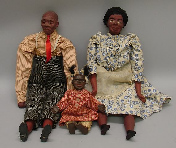 Appraisal: Lot of black dolls made from different materials Taffy by