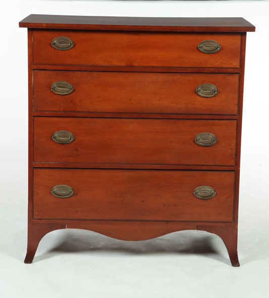 Appraisal: HEPPLEWHITE CHEST OF DRAWERS American early th century cherry and