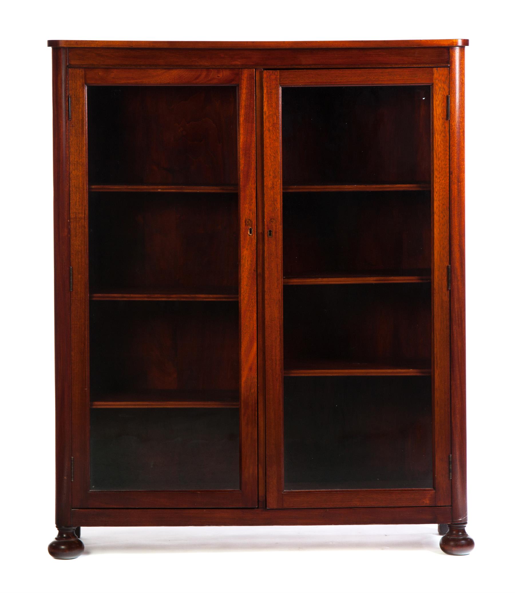 Appraisal: BOOKCASE WITH GLASS DOORS American st quarter- th century mahogany