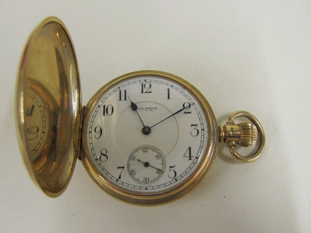 Appraisal: Nine carat gold cased Waltham pocket watch