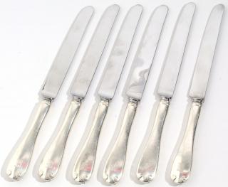 Appraisal: Tiffany Flemish Silver Butter Knives Sterling handles monogrammed L Approx