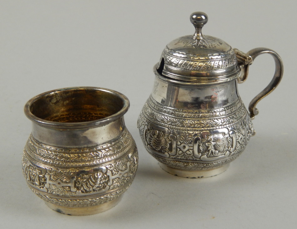 Appraisal: A Victorian silver mustard and salt by George Fox London