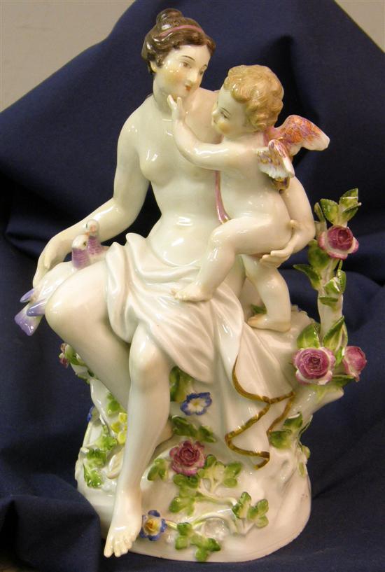 Appraisal: th century Meissen figural group of scantily clad women holding