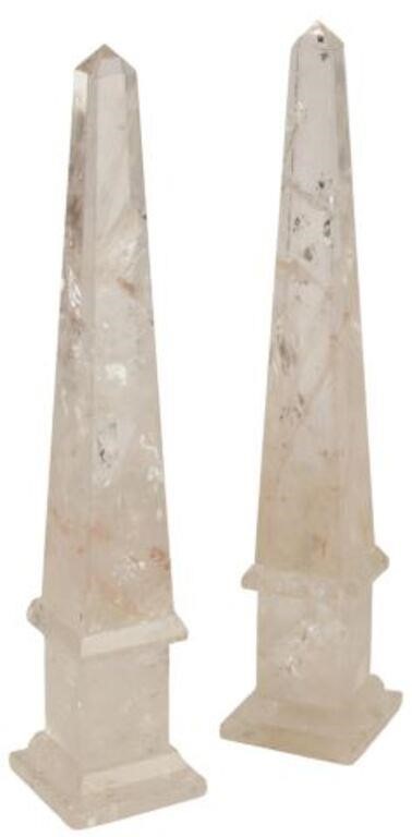 Appraisal: pair Rock crystal obelisks approx h w d