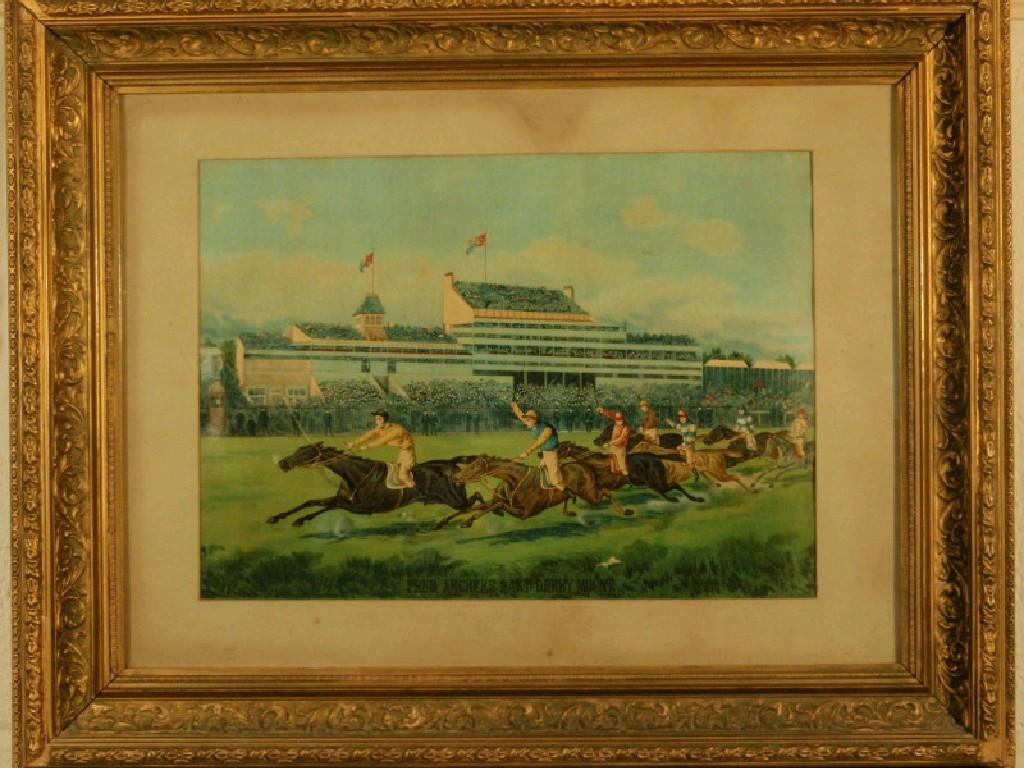 Appraisal: A late thC chromolithograph Fred Archer's Last Derby Mount cm