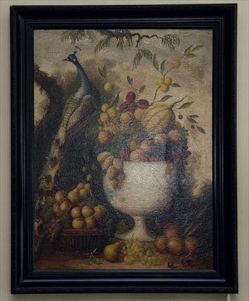 Appraisal: Oil on Canvas Modern Still Life of Fruit Signed Illegibly