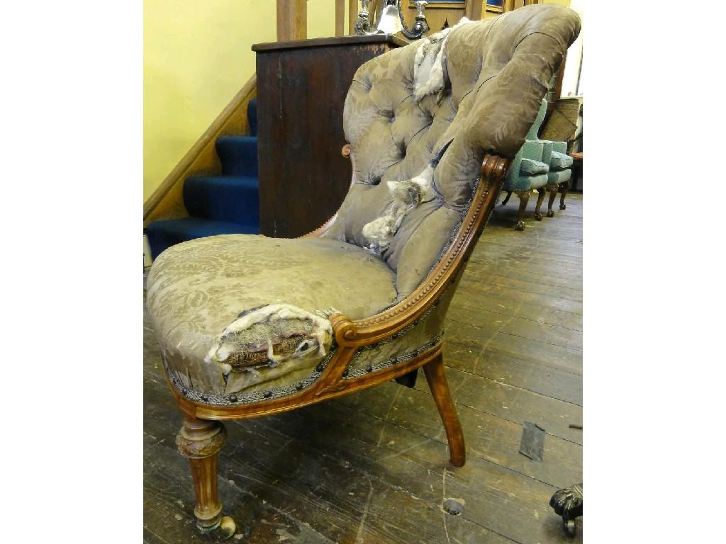 Appraisal: A th century spoon back drawing room chair with floral