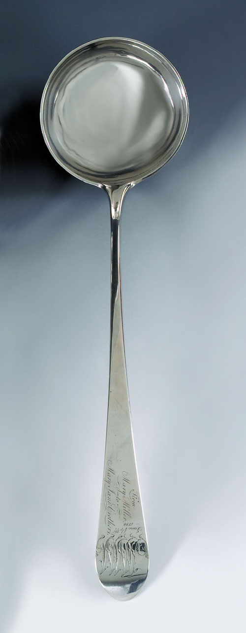 Appraisal: Philadelphia silver ladle th c bearing the touch of John