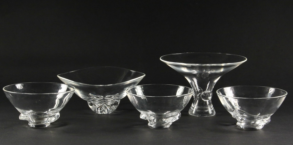 Appraisal: PCS STEUBEN ART GLASS - Modernist Clear Glass Handblown pieces