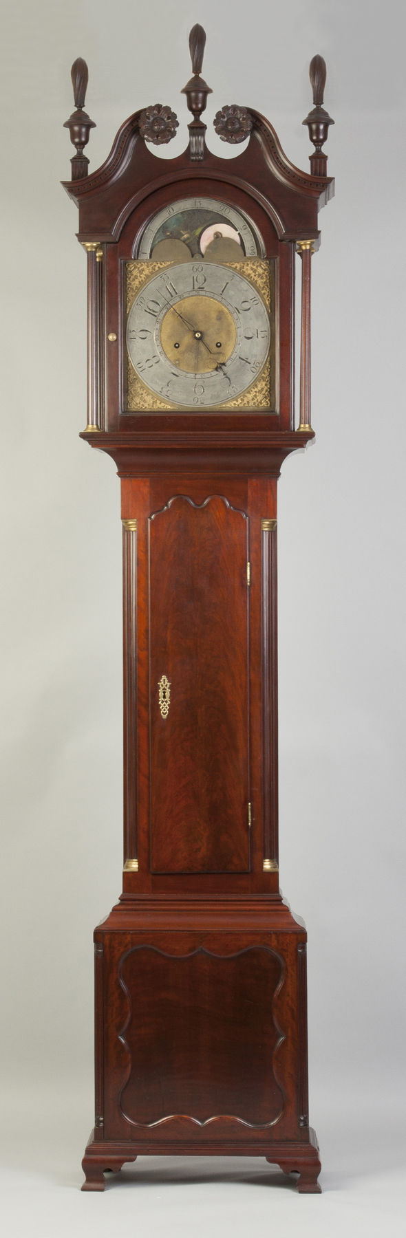 Appraisal: Pennsylvania Chippendale Tall Case C Mahogany with fluted quarter columns