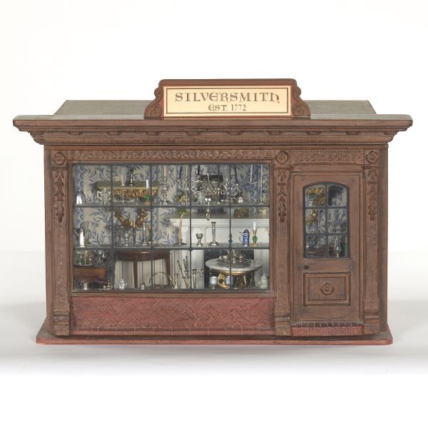 Appraisal: VINTAGE SILVERSMITH STORE DOLL HOUSE SHADOW BOX x x overall