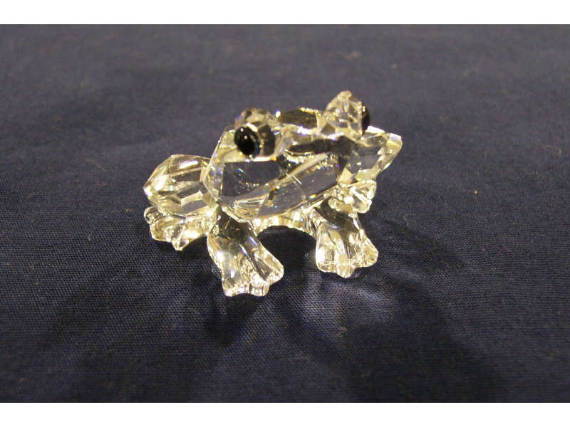 Appraisal: Swarovski Crystal Frog Crystal frog with dark crystal eyes Marked